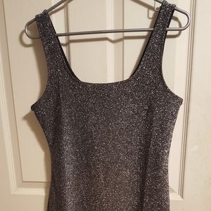 "IRIS" Silver sparkly cocktail dress size L